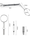Eyeglass Repair Kit With 120 Piece Micro Screws And 4 In 1 Screwdriver dimensions and parts view