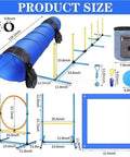 Portable Dog Agility Training Kit For Indoor And Outdoor Use With A 9 Ft Tunnel Weave Poles Hoop Jumps And Water Bowl set dimensions