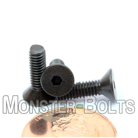 Top Shelf Six Forty Fine Thread Flat Head Socket Cap Screws Half Inch Long built from tough alloy steel, black oxide finish, hex drive.
