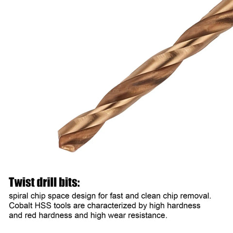 Close-up of a twist drill bit used in Drill And Tap Combo Set For Metalworking M3 0.5 Spiral Point Thread Tap And 2.5mm Drill Bit
