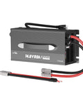 Beefy 80-Amp LiFePO4 Battery Charger For 12V Systems with AC-DC Smart Charging, cooling fan, LED indicator, and Anderson Connector