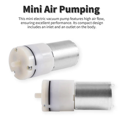 Six Volt Mini Aquarium Air Pump Motor For Oxygen Circulation, Quiet Lil DC Pump For Fish Tanks, silver and white, 27mm diameter