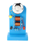 Hands On Electromagnet Experiment Kit For Physics Class And Home School Projects Electric Bell Demonstration Tool Magnetic Field Experiments For Schools Student Friendly Easy Setup With DC Power 3-6V featuring an electric bell setup with coils and wires on a blue base.