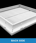 Back side view of Beefy Return Air Grille For 18 By 36 Duct Opening With Steel Frame, Ready For 1 Inch Filters, Fixed Hinged Door