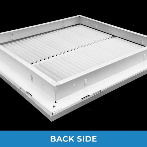 Back side view of Beefy Return Air Grille For 18 By 36 Duct Opening With Steel Frame, Ready For 1 Inch Filters, Fixed Hinged Door