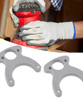 High Precision Insertion Plate Key Set for Carpentry and Wooden Router, showing two durable plastic keys and hands working with a tool
