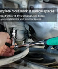 3/8 Inch Drive Extension Bar Set With Universal Joint Socket Includes 3, 6, And 10 Inch Extensions Chrome Vanadium Steel