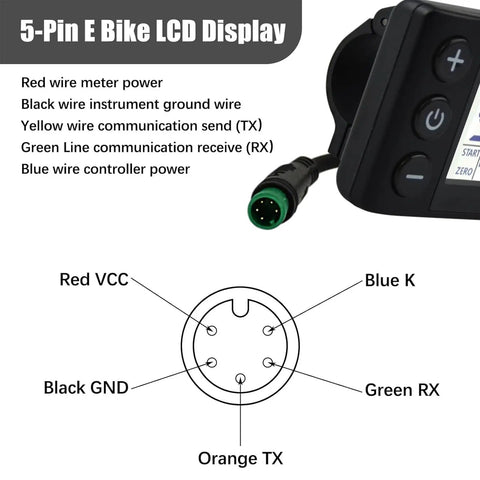 Electric Bicycle LCD Display Meter 24V 36V 48V Wireless Control Panel All In One Speedometer Odometer For Ebike And Electric Scooter Fits 22.2mm Handlebars DIY Friendly Modification Kit