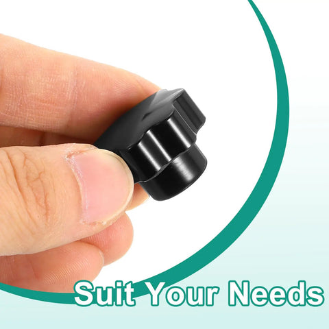 Person holding Seven Point Star Grippy Knobs M4 Thread Clamp Handles Black Pack Of 10 With Brass Insert Screw In Hand Knobs