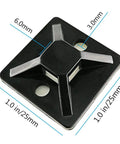 Self Adhesive Cable Tie Mounts With Screw Holes 1x1 Inch Square Black Base Holder And Heavy Duty ABS Mounts DIY Friendly 100 Pack For Wiring Organization Indoor Outdoor Waterproof