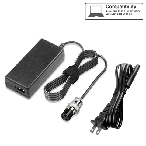 Fast Charge 29V 2A Battery Charger For 24V Electric Scooters And Bikes, Compatible With E100 E300 MX350 Moped Dirt Bike, 58W Output, Safe, Reliable Power Supply