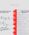 12 Pack Premium High Density Acoustic Foam Panels Flame Retardant Soundproof Red Wedge Tiles demonstrating sound absorption principles.