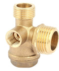 Three Port Air Compressor Check Valve With Male And Female Threads Brass Pneumatic Valve For Quick Connects Replaces Worn Valves In Tanks