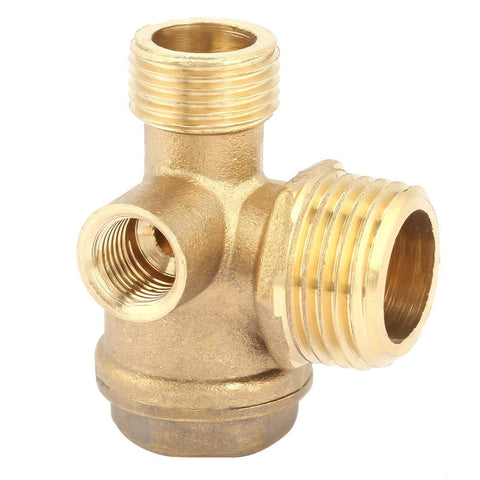 Three Port Air Compressor Check Valve With Male And Female Threads Brass Pneumatic Valve For Quick Connects Replaces Worn Valves In Tanks