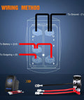 Wiring diagram with jumper wires for Lit Blue LED 5 Pin Rocker Switch SPST On Off With Jumper Wires Set Illuminated Rocker Button