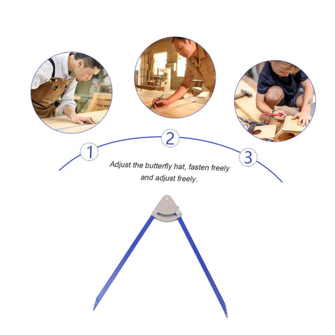 Heavy Duty Alloy Circular Scriber For Woodworking Marking Tool With Precision Round Layout Gauge Adjustable Carpenter Bench Marker shown with usage steps.