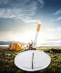 Solar Fire Spark Starter for Camping and Survival Windproof Lighter and Fire Ignition Tool in outdoor setting with tent