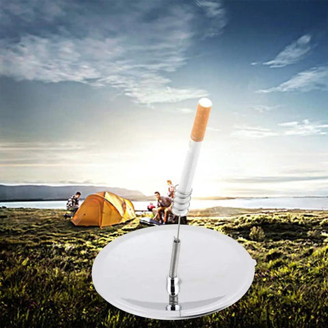 Solar Fire Spark Starter for Camping and Survival Windproof Lighter and Fire Ignition Tool in outdoor setting with tent