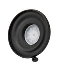Front view of PGV diaphragm irrigation valve replacement, black plastic housing with white inner core, fits 3/4" and 1" PGV valves.