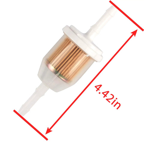 Kohler 51 Micron Fuel Filter For 1/4 Inch And 5/16 Inch Fuel Lines showing 4.42 inch size