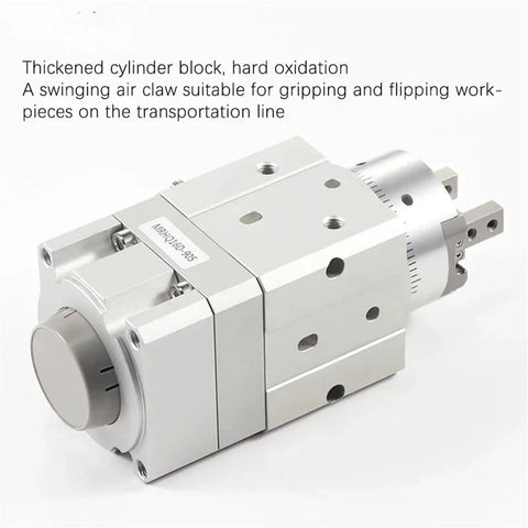 Badass Angular Rotary Actuator Delivering Slick Pneumatic Clamping And Dependable Grip Power Built To Handle Rough Shop Jobs And Precision Automation Tasks Without Any Hassle Or Headaches, silver cylinder block.