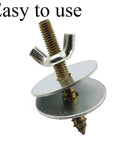 Ready To Rock M6 Hanger Bolts Kit With Wing Nuts And Flat Washers Galvanized Steel hardware showing bolt and flat washers.