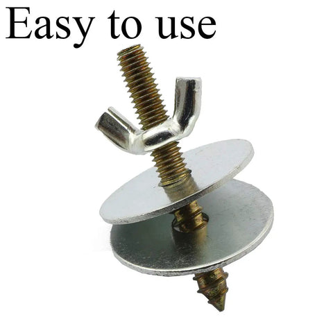 Ready To Rock M6 Hanger Bolts Kit With Wing Nuts And Flat Washers Galvanized Steel hardware showing bolt and flat washers.