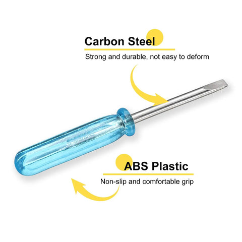 Nifty Micro Precision Flat Head Screwdriver 2.0mm Mini Slotted Driver With Sure Grip Blue Handle for watches and electronics.