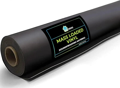 Heavy Duty Mass Loaded Vinyl Sound Barrier One Pound Per Square Foot roll, 1/8 inch thick, soundproofing insulation material.