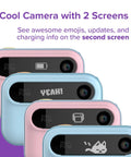 Kids Instant Print Camera Insta 20 Hybrid Digital And Instant Photo Printer For Ages 4 To 12, dual-screen front view