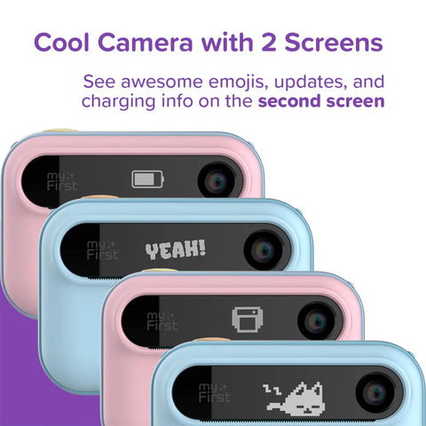Kids Instant Print Camera Insta 20 Hybrid Digital And Instant Photo Printer For Ages 4 To 12, dual-screen front view