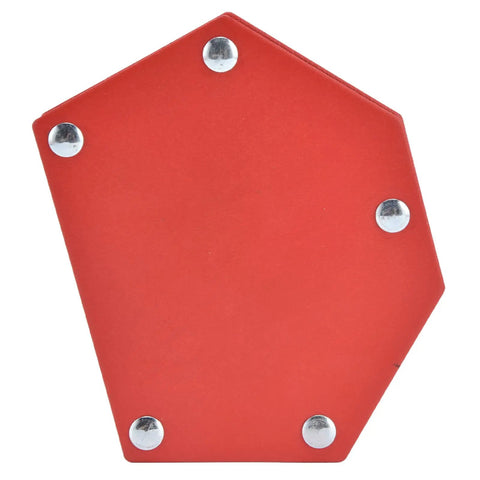 Heavy Duty Magnetic Welding Stand Tool With Powerful 22kg Grip For Precise Part Fixing, red with silver magnets.