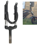 Front Suspension Fork Aluminum Alloy Replacement For Electric Bikes Lightweight MTB Fork shown with e-bike installation