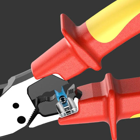 1000V Insulated Multifunction Pliers With Wire Cutter Stripper And Crimper Heavy Duty 60CRV Steel Electrician Tool gripping wire