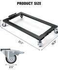 Beast Of A Heavy Duty Furniture Dolly With Reinforced Steel Frame 2200 Lbs Capacity Four Wheel Cart With Brakes dimensions view