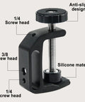 Two Pack Universal C Clamp Set With 1/4 Inch And 3/8 Inch Thread Holes For Desktop Mounts LCD Monitors Flash Stands Desks Carts Benches