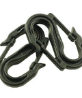 Heavy Duty S Shaped Double Ended Hooks Set 10 Pack Black 2.2x1.65x0.35 Inch for ropes tarps and camping gear, close-up view
