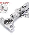 Soft Close Door Stay Hinges Two Piece Set 25mm Small Furniture Hinge With Dampers for Half Overlay Cabinets Stainless Steel