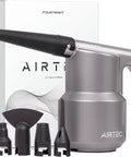 Ultra Electric Air Duster Blower For PC And Electronics Cleanup with 6 nozzle set shown in front of branded box.