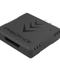 Black CFexpress Type A Single Slot Mobile Card Reader With USB C 3.2 Gen 2 Delivers Up To 10 Gbps Transfer Speeds, angled view