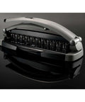 Arc Desktop Paper Punch For Disc Bound Systems 8 Sheet Capacity Black And Gray Adjustable Desktop Hole Punch For Quick Clean Hole Punching And Easy Organization, side view