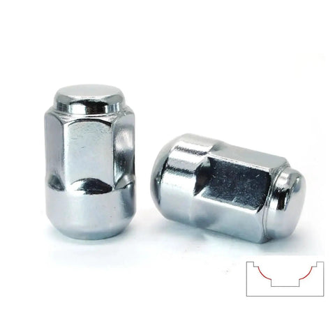 Heavy Duty Alloy Wheel Lug Nuts Compatible With Honda Accord And CrV Xrv Plus Acura Rims Featuring Acorn Ball Base M12x1.50 35mm Hex And 19mm Design For Ultimate Safety and Long Lasting Performance On The Road Today, chrome acorn seat lug nuts
