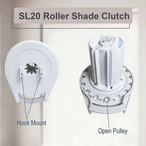 Roller Shade Clutch Repair Kit for 1-1/2 Inch Tubes 38mm with hook mount and open pulley detail