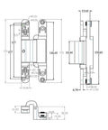 Technical drawing of FX2 60 3D Rebated Concealed Door Hinges Zinc Alloy Hidden Entrance Door Hinges, detailed dimensions shown.
