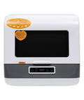 Compact Countertop Dishwasher Featuring Three Wash Modes Quick Standard And Intensive Plus Built In Fruit Washer front view.