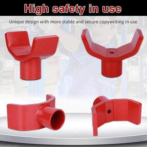 2 In 1 Bottle Jack Adapter Safe Steel Lifting Saddle For 3 Inch And 4 Inch Round Or Square Axle Tubes, red design
