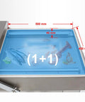 Heavy Duty Double Chamber Vacuum Sealer Is A Total Game Changer For Kitchen Freshness And Pantry Organization Straight Up The Go To Machine To Seal Meat Seafood And Veggies Locking In Taste Without Any Mess, showing dimensions of the sealing chamber.