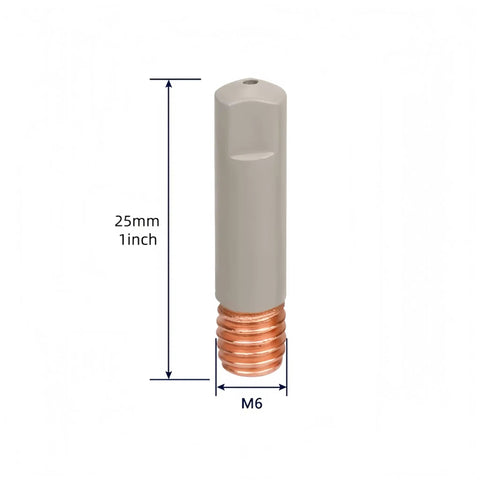 MIG Welding Nozzle Tip 25mm.030 Inch 0.8mm Non Stick Ceramic Coating with M6 Thread for 15AK Welder Gun