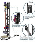 Versatile Vacuum Stand And Wall Mount For Dyson V12 V15 V11 V10 V8 V7 And Cleaning Robots with storage features