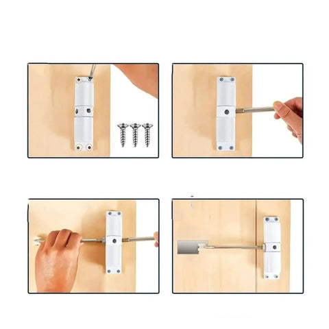 Automatic Door Closer With Adjustable Closing Force For Interior And Exterior Doors Hinged Design Easy One Piece Install